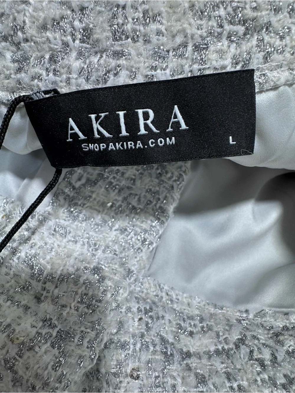 AKIRA Womens L Tweed Ruffle Shorts Metallic Sequin Multicolor High Waist NWT